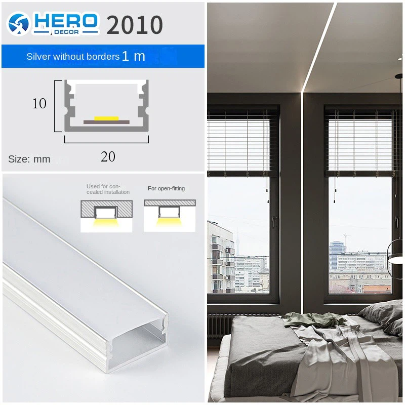 Aluminum U Channel For Led Strips silver without border Aluminum U Channel For Led Strips silver without border